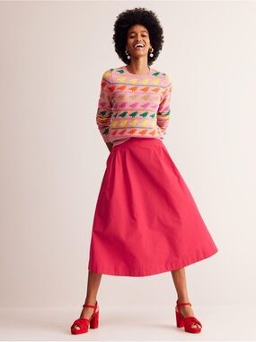 Boden Isabella Cotton Sateen Skirt